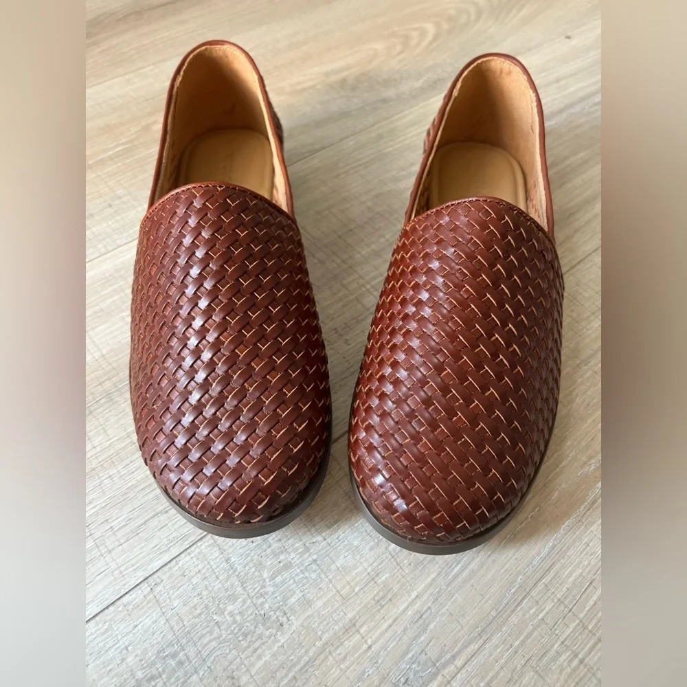 NEW Nisolo Alejandro slip on leather shoe woven brandy